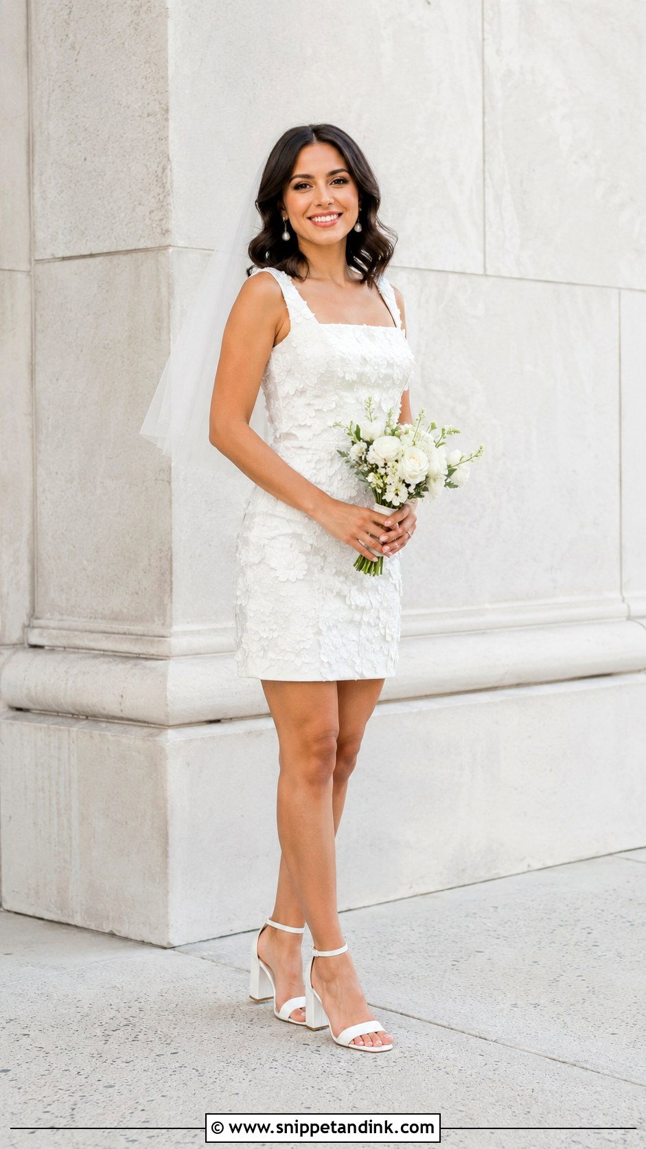 Floral Mini Wedding Dress With Block Heels - Snippet and Ink - 25 Wedding Dresses with Flowers