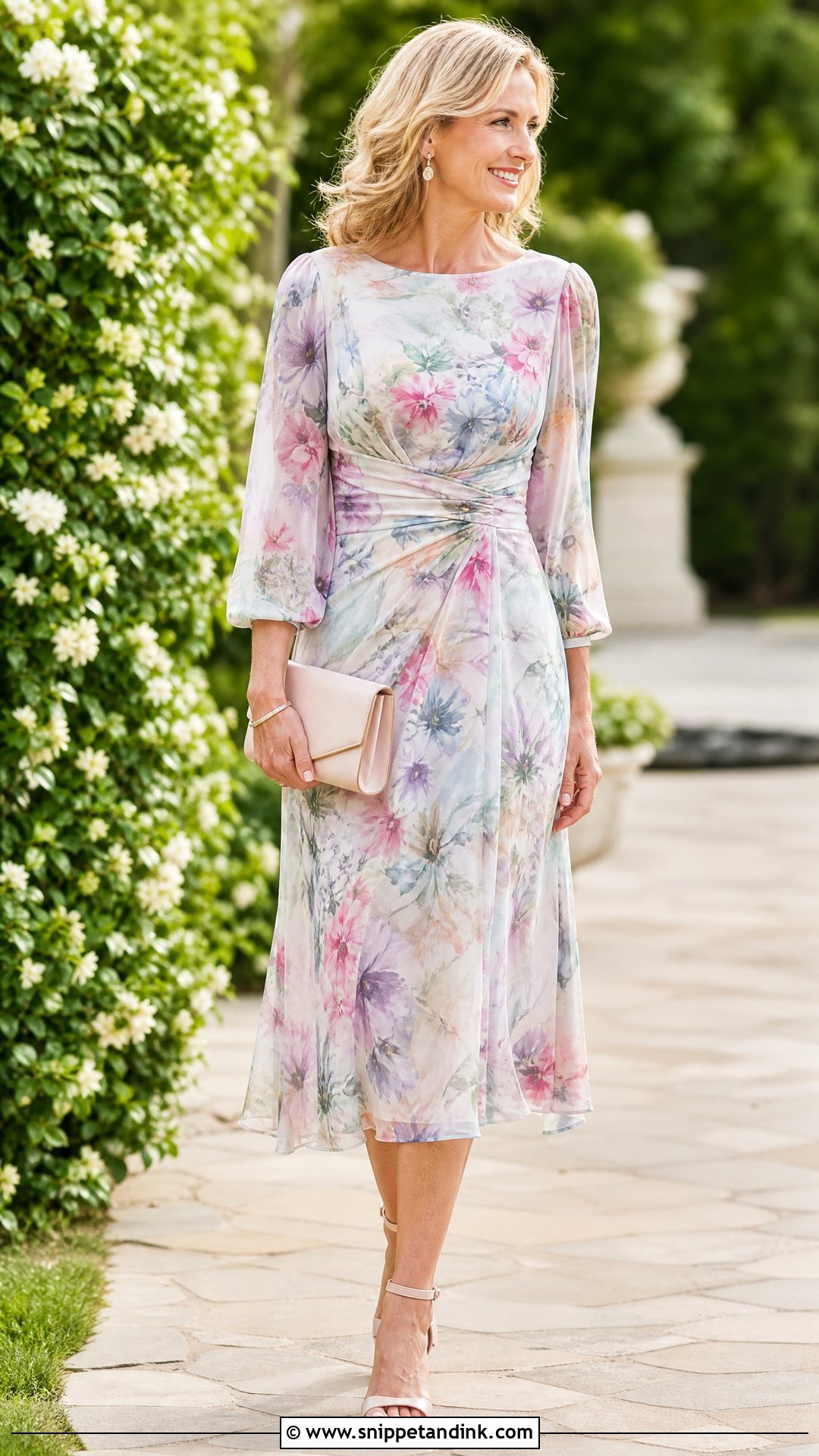 Floral Mother Of The Bride Midi Dress - Snippet and Ink - 25 Mom Wedding Dress Ideas