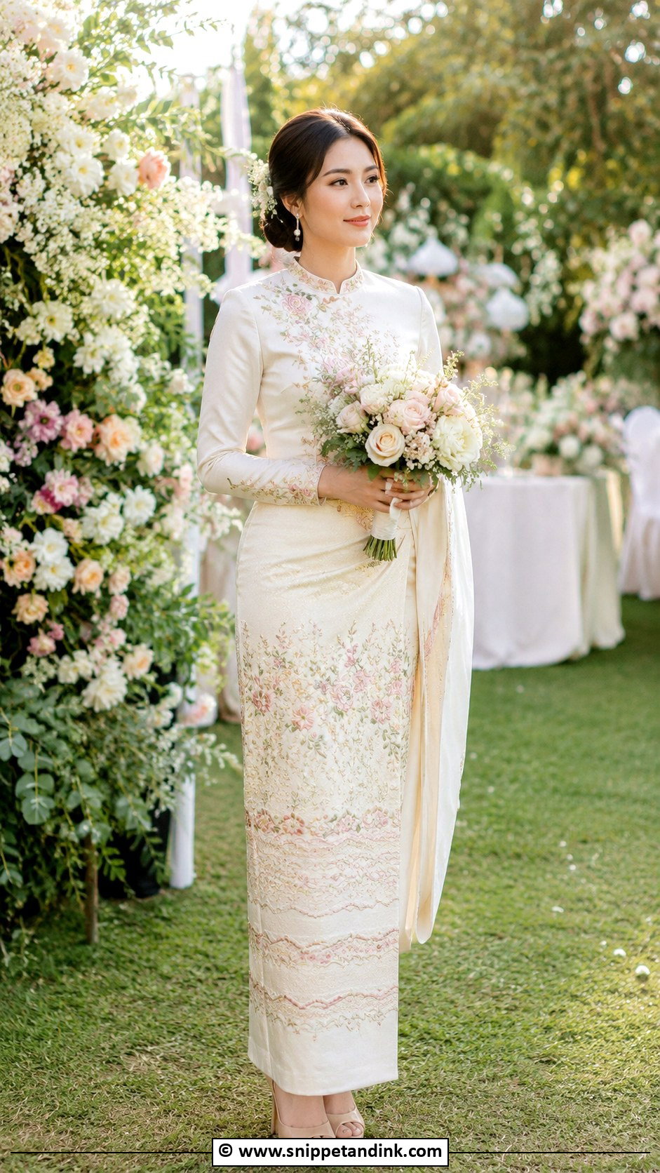 Floral Myanmar Wedding Dress - Snippet and Ink - 25 Myanmar Wedding Dress Ideas
