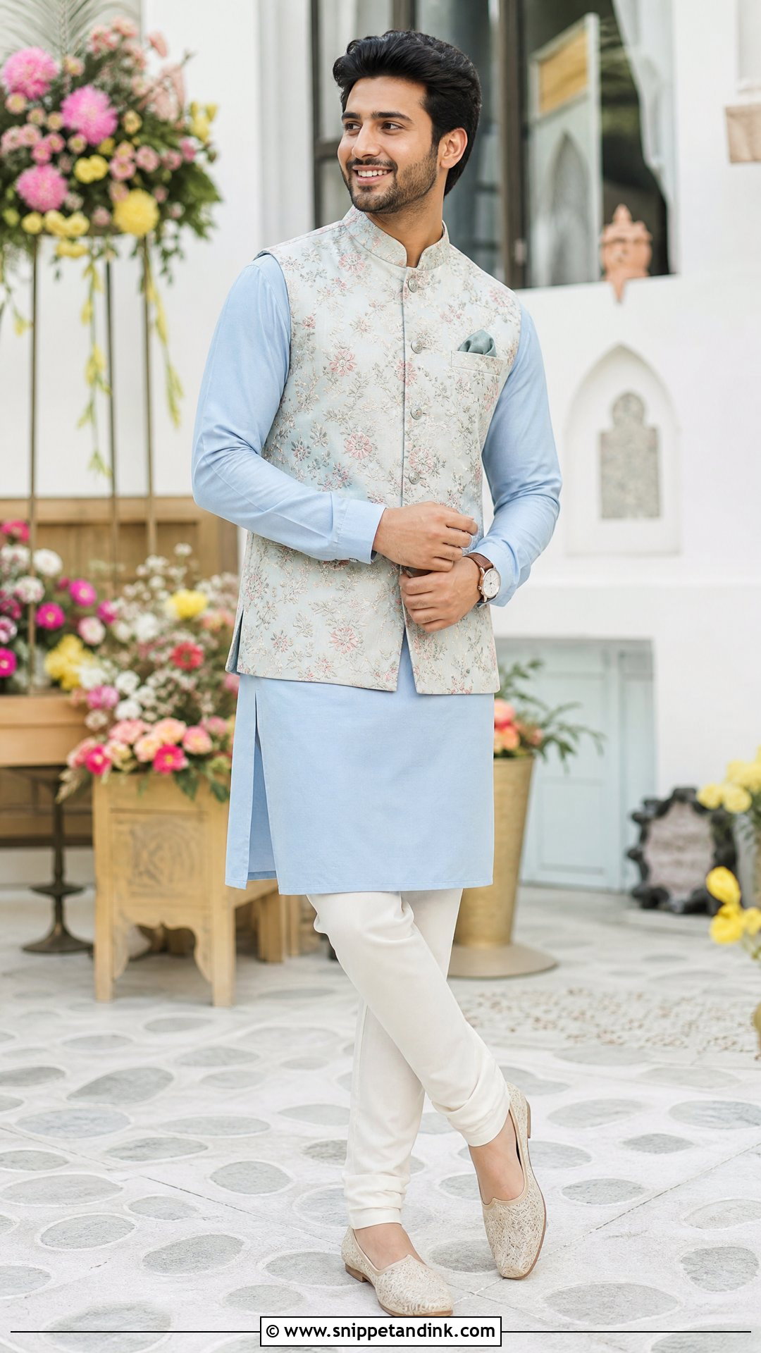 Floral Nehru Jacket Outfit for Brides Brother - Snippet and Ink - 20 Outfit for Brides Brother Ideas