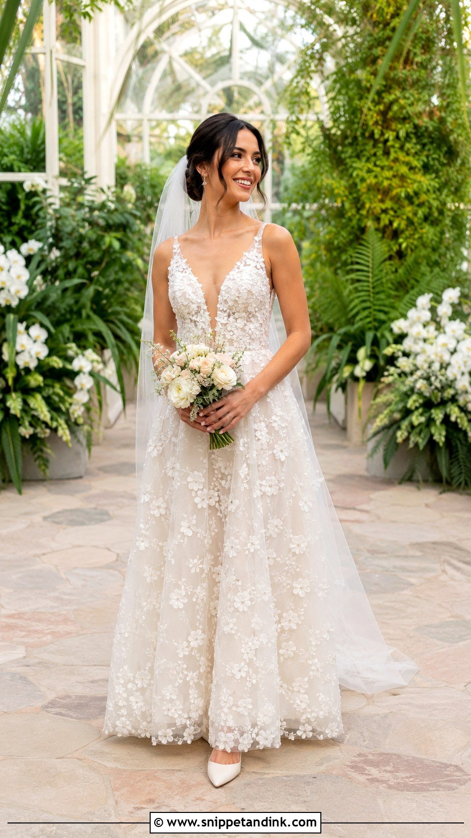 Floral Net Wedding Dress - Snippet and Ink - 20 Net Wedding Dress Ideas
