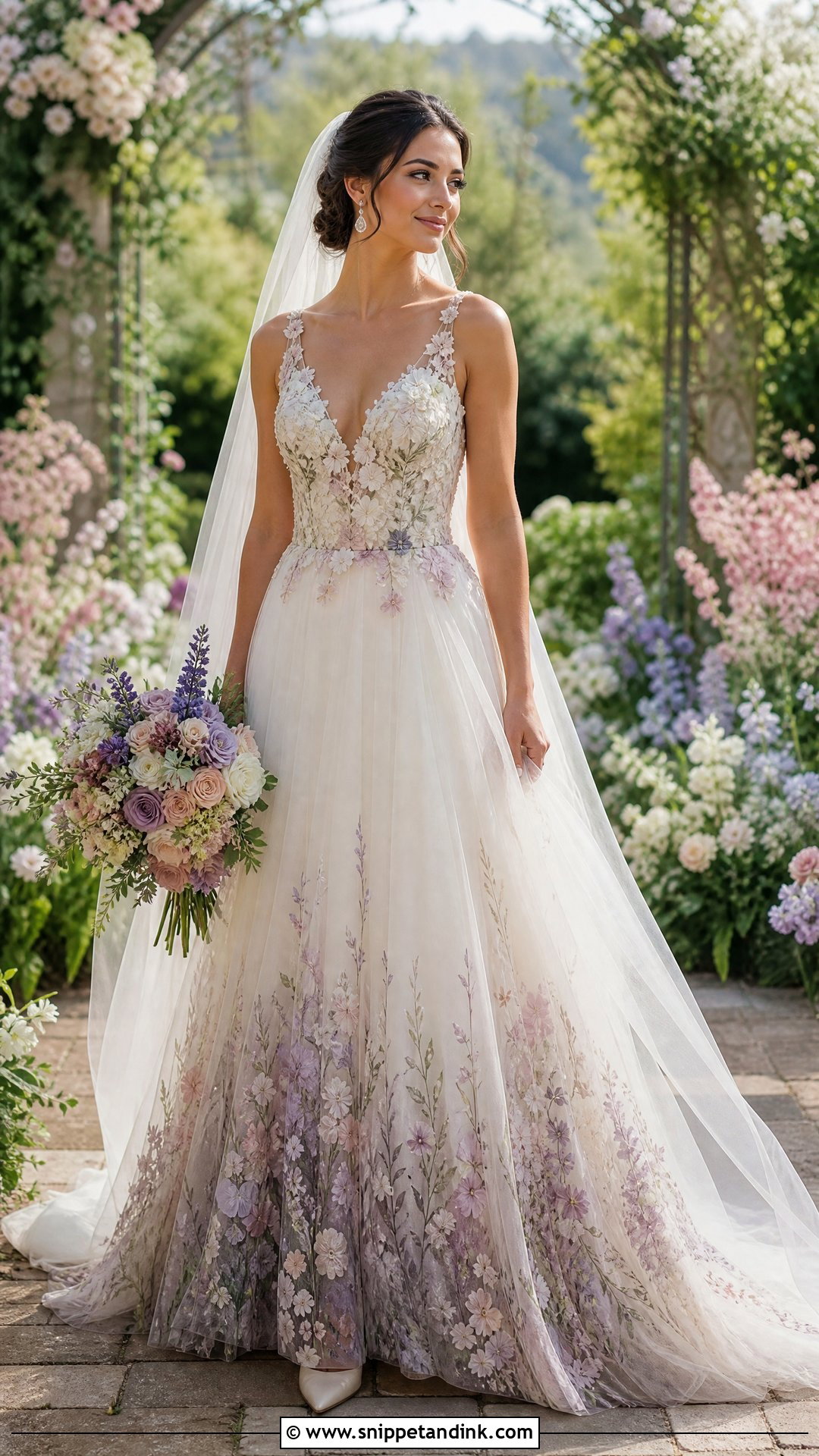 Floral Ombre Wedding Dress - Snippet and Ink - 25 Ombre Wedding Dress Ideas