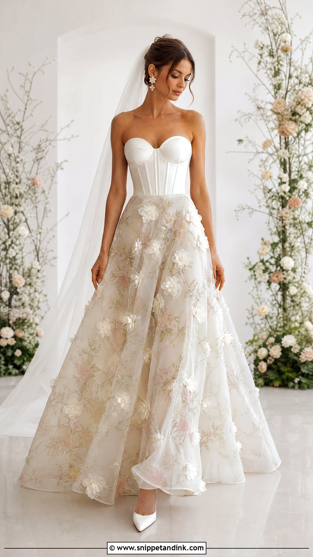 Floral Organza Bridal Skirt With Corset - Snippet and Ink - 20 Bridal Skirt Ideas