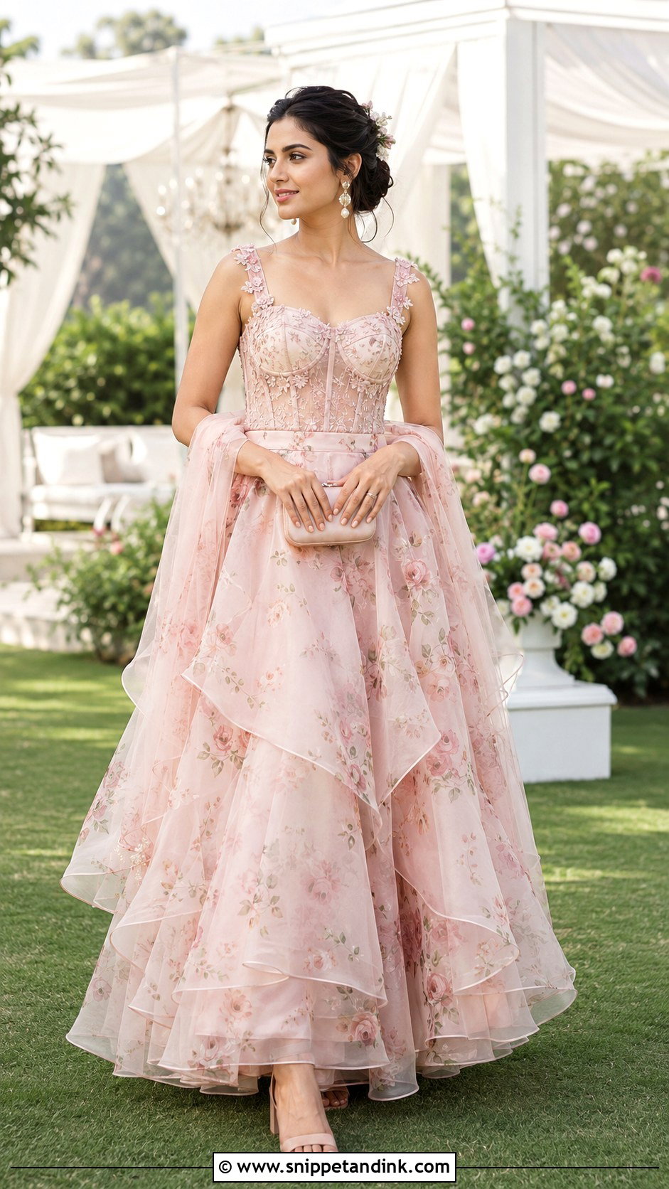 Floral Organza Indo Western Wedding Gown - Snippet and Ink - 20 Indo Western Party Wear Gowns Wedding Dresses