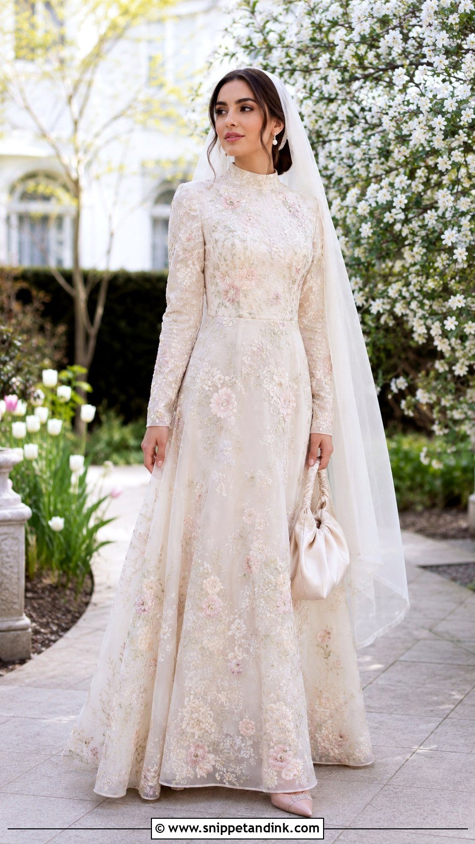 Floral Organza Nikah Dress - Snippet and Ink - 20 Dress for Nikah Ideas