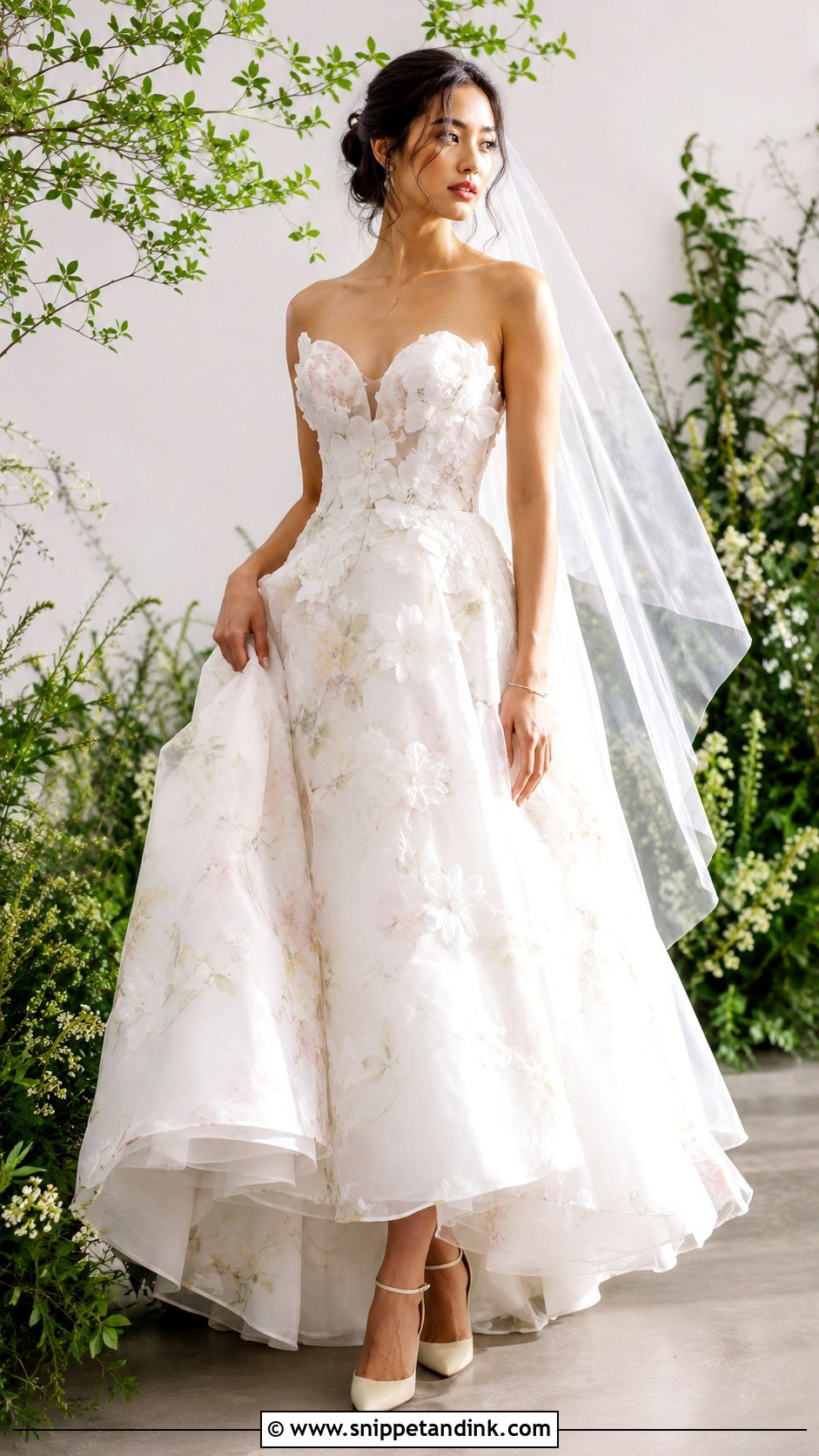 Floral Organza Wedding Dress - Snippet and Ink - 25 Flowery Wedding Dress Ideas