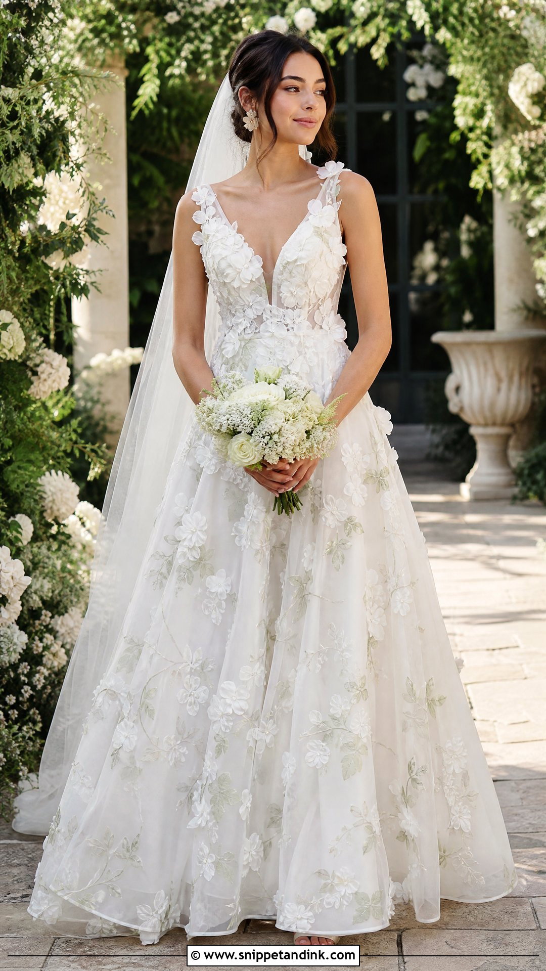 Floral Organza Wedding Dress - Snippet and Ink - 20 Organza Bridal Ideas