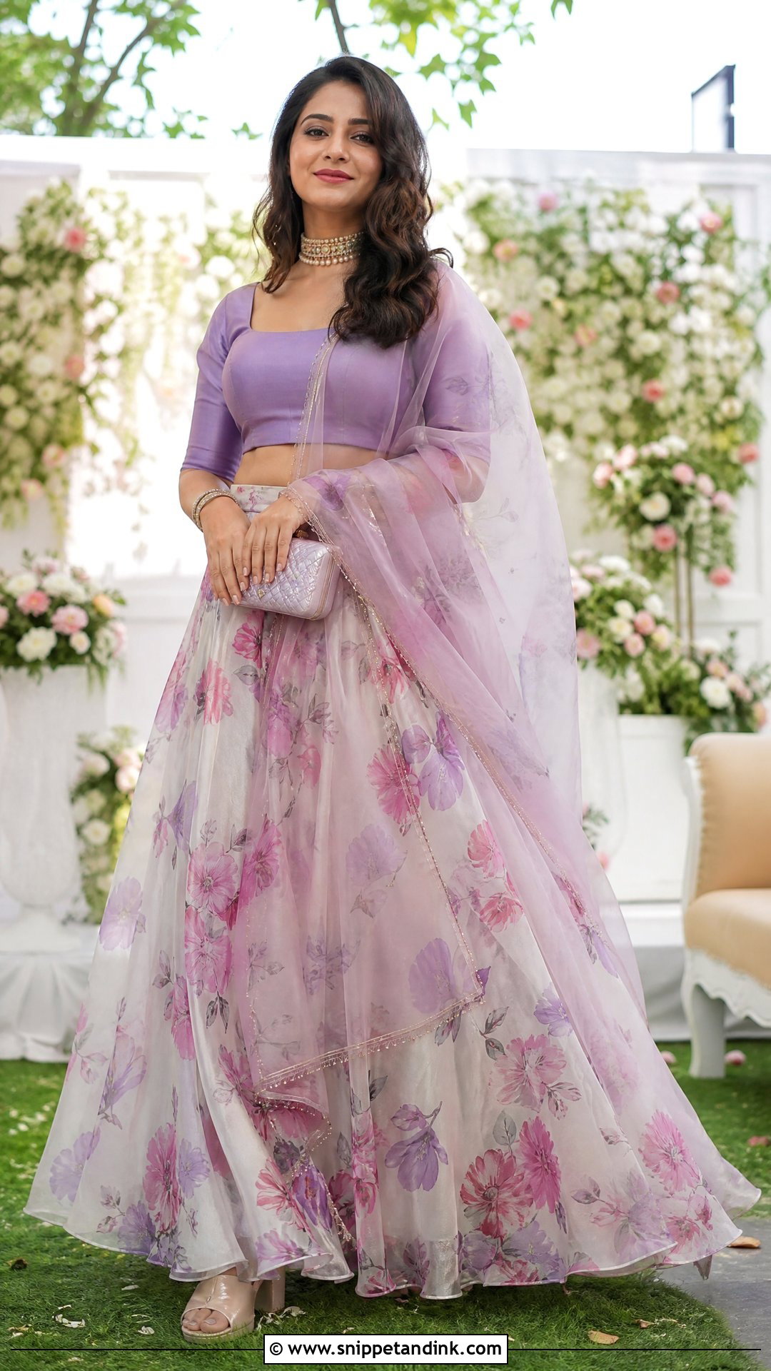 Floral Organza Wedding Thavani - Snippet and Ink - 20 Thavani Styles for Wedding