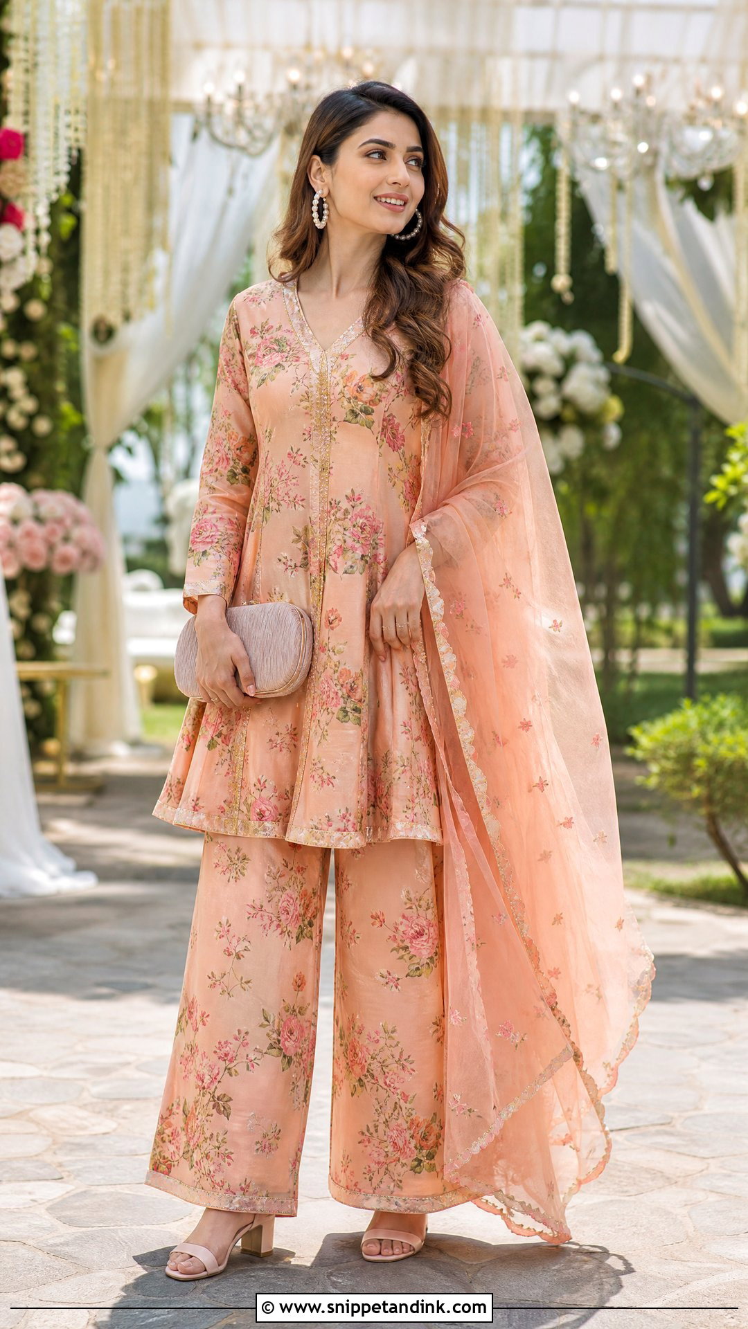 Floral Palazzo Suit - Snippet and Ink - 20 Suit Ideas for Women Indian Wedding