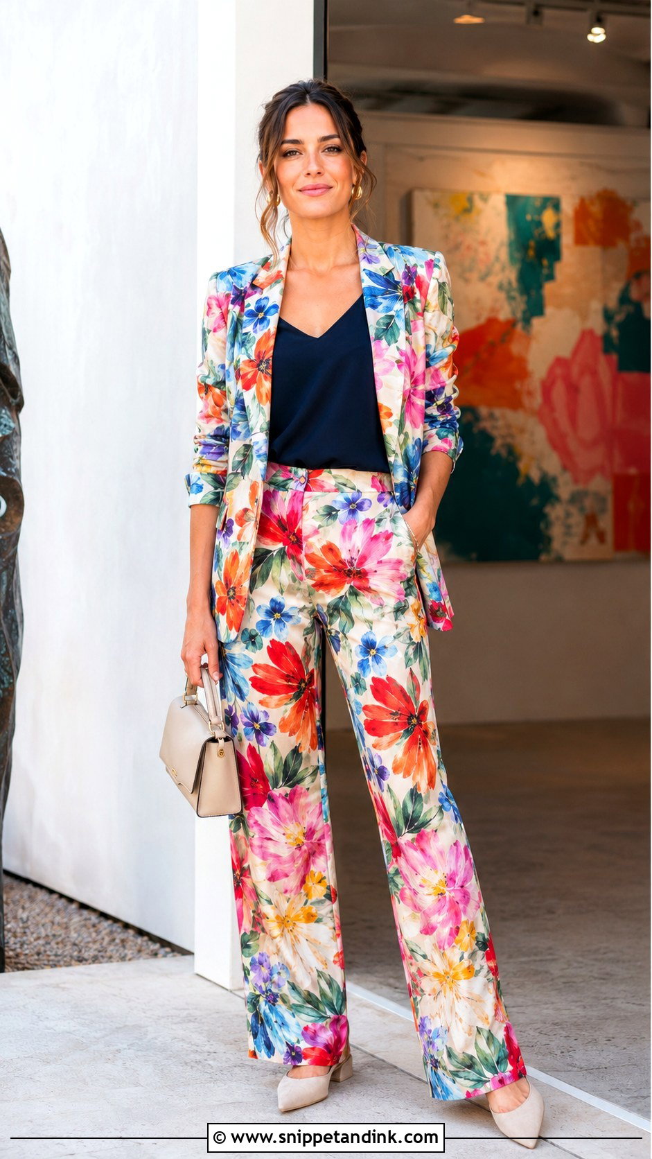Floral Pantsuit Casual Wedding Outfit - Snippet and Ink - 20 Casual Wedding Party Attire Ideas