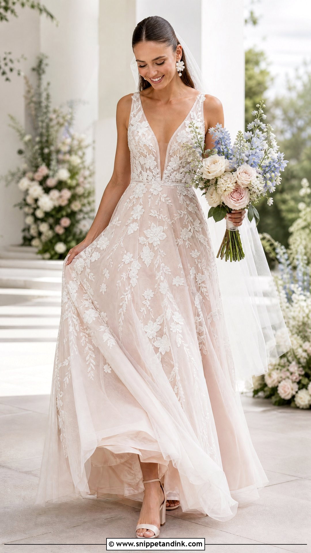 Floral Penelope Wedding Dress - Snippet and Ink - 20 Penelope Wedding Dress Ideas