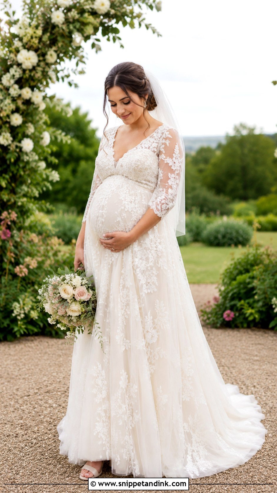 Floral Pregnancy Wedding Dress - Snippet and Ink - 30 Pregnancy Wedding Dress Ideas