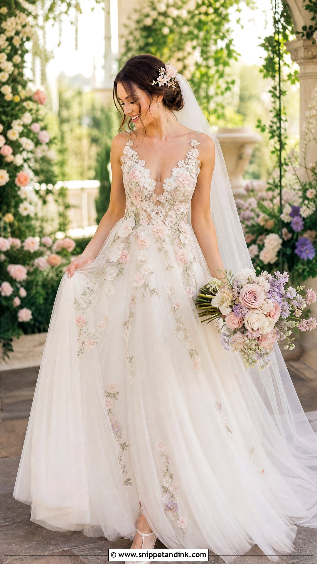 Floral Princess Bride Dress - Snippet and Ink - 25 Princess Bride Dress Ideas