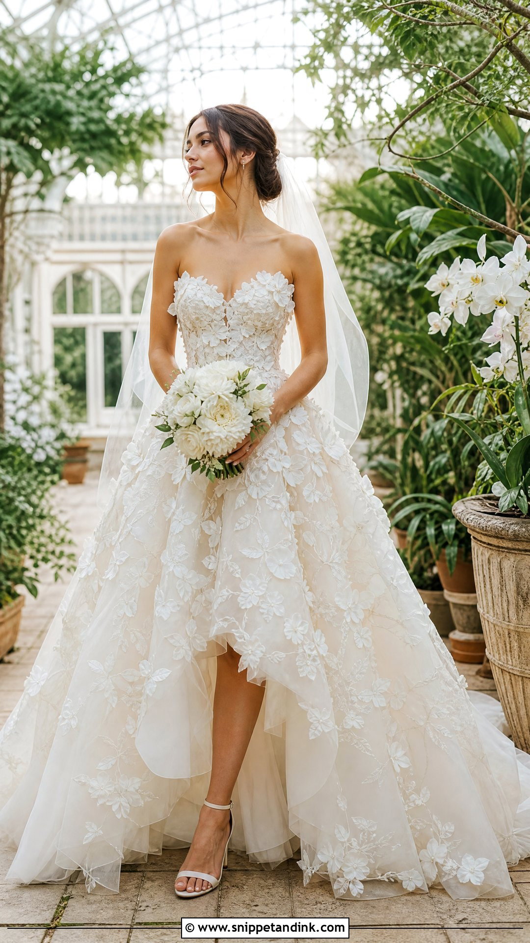 Floral Princess Cut Wedding Dress - Snippet and Ink - 20 Princess Cut Wedding Dress Ideas
