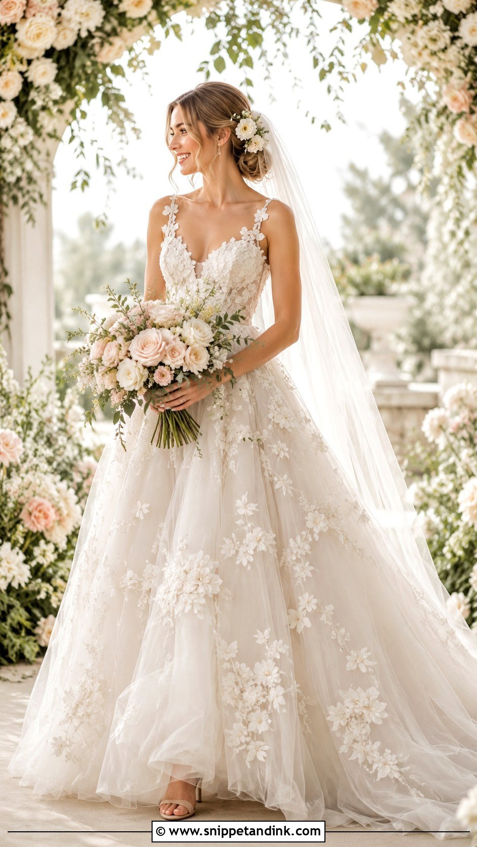 Floral Princess Gown Wedding Dress - Snippet and Ink - 25 Princess Gown Wedding Dress Ideas