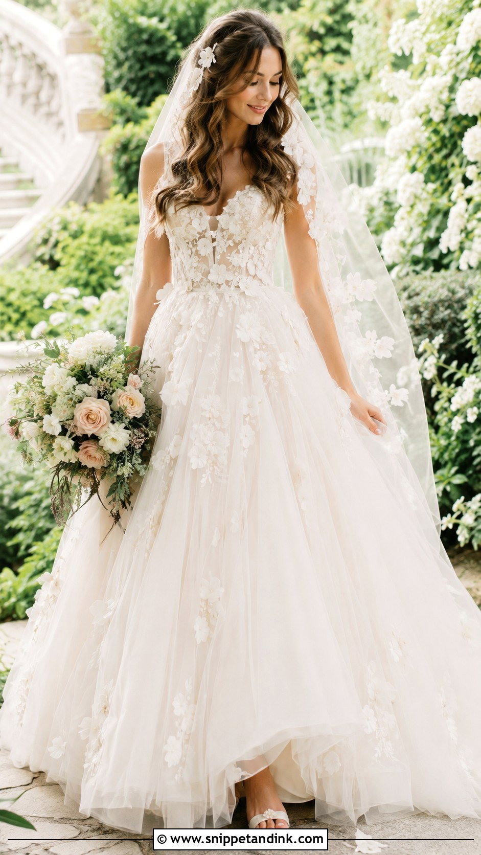 Floral Princess Wedding Dress - Snippet and Ink - 25 Fairytale Wedding Dress Princesses Ideas