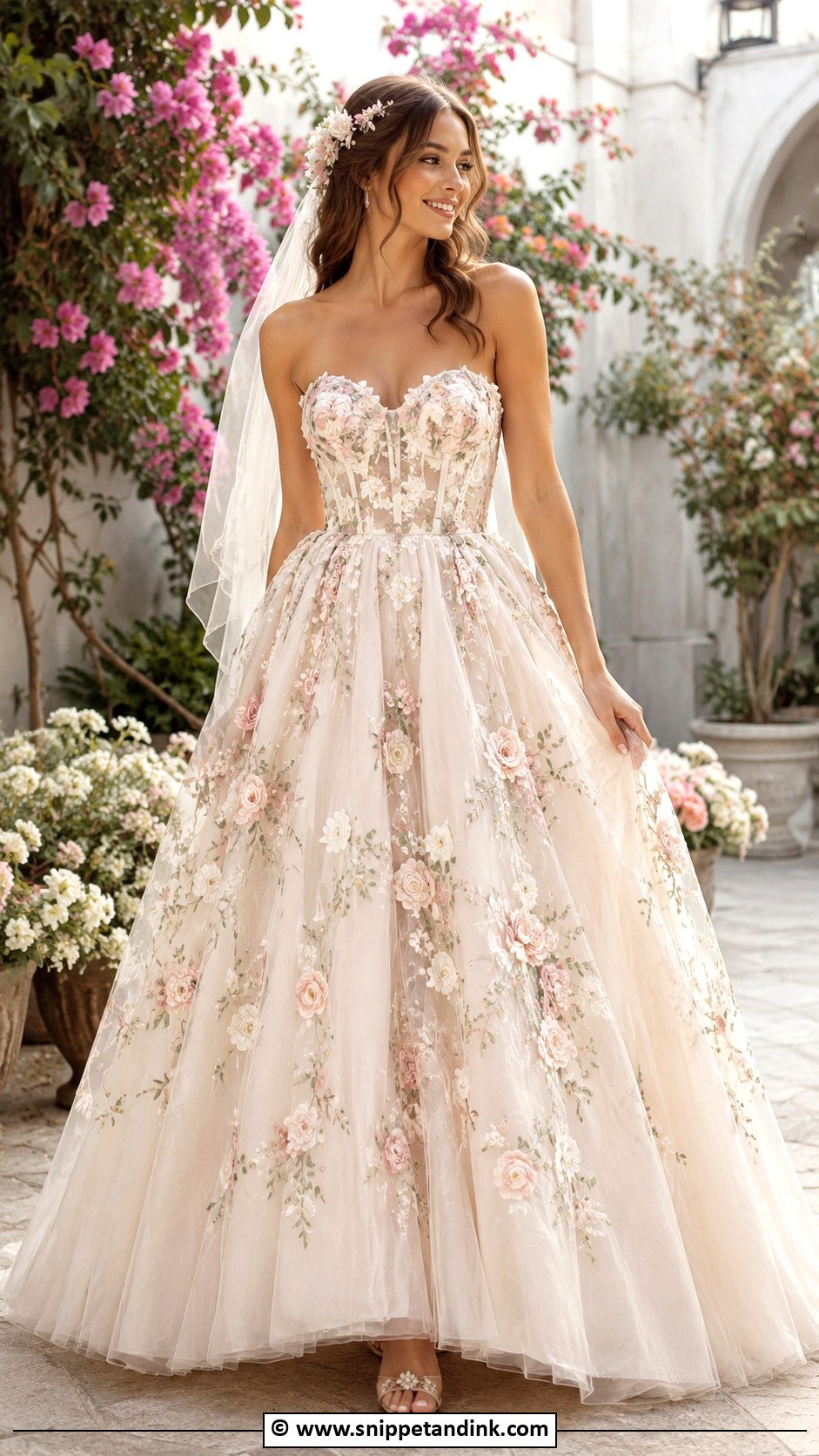 Floral Princess Wedding Dress - Snippet and Ink - 35 Princess Wedding Dresses