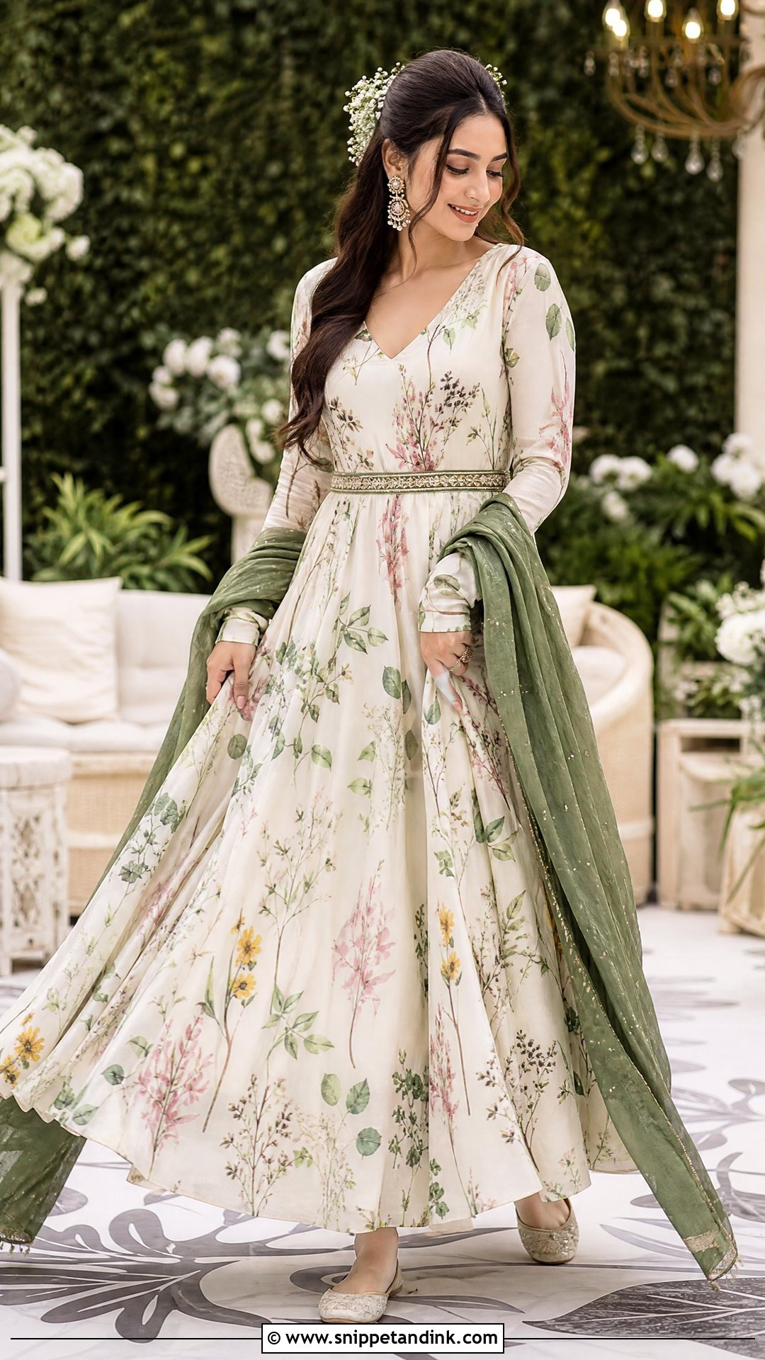 Floral Print Anarkali for Mehndi - Snippet and Ink - 25 Dresses for Mehndi Function