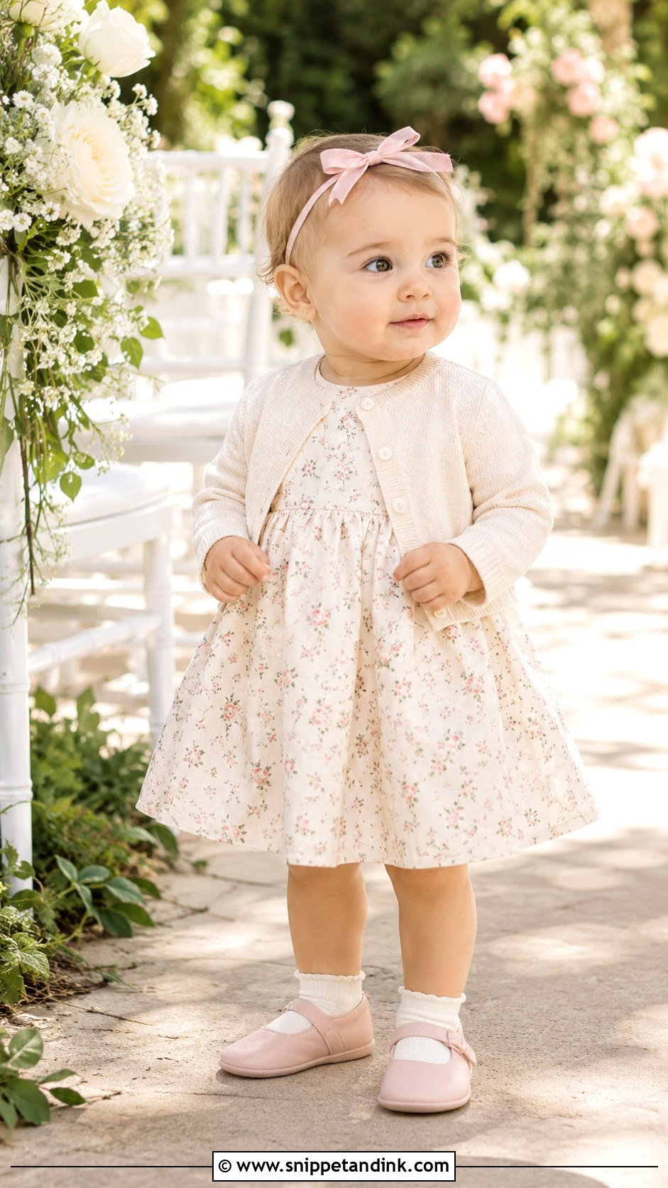 Floral Print Baby Wedding Dress - Snippet and Ink - 20 Baby in Wedding Dress Ideas