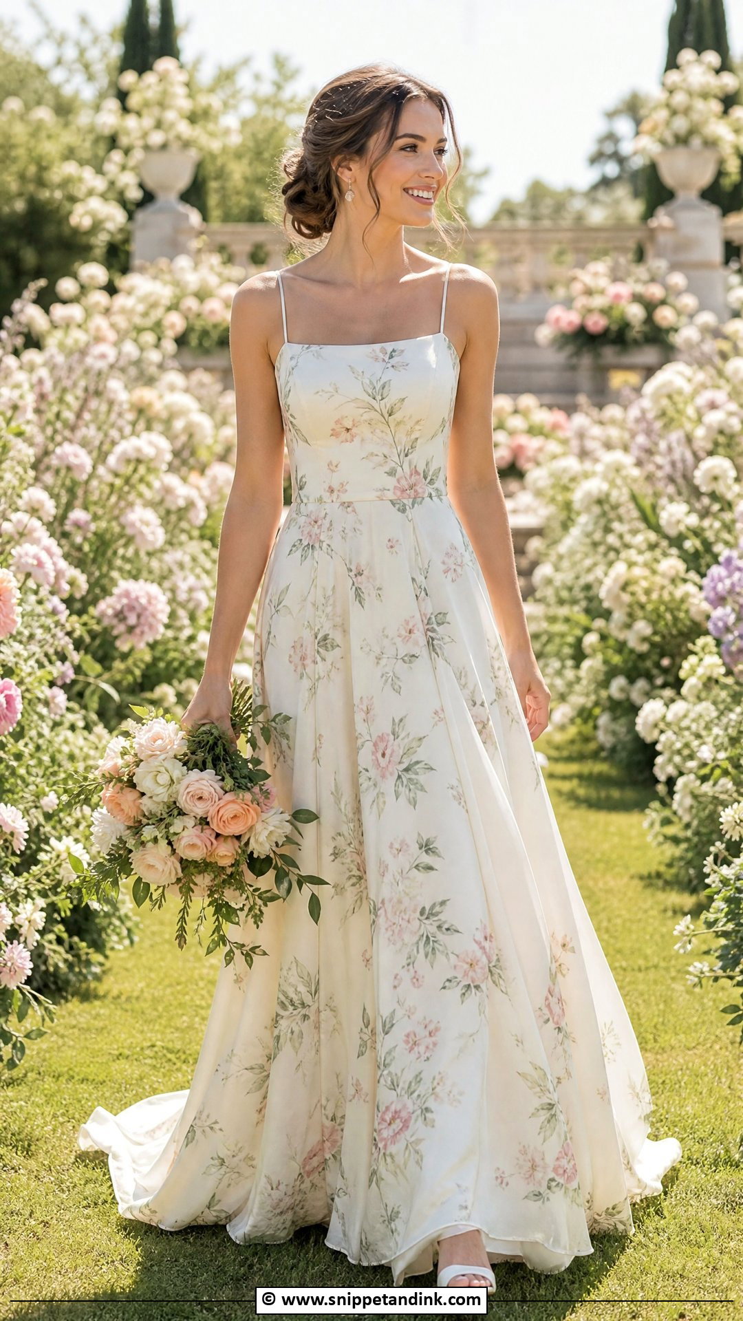 Floral Print Bridal Dress - Snippet and Ink - 35 Bridal Dress Ideas