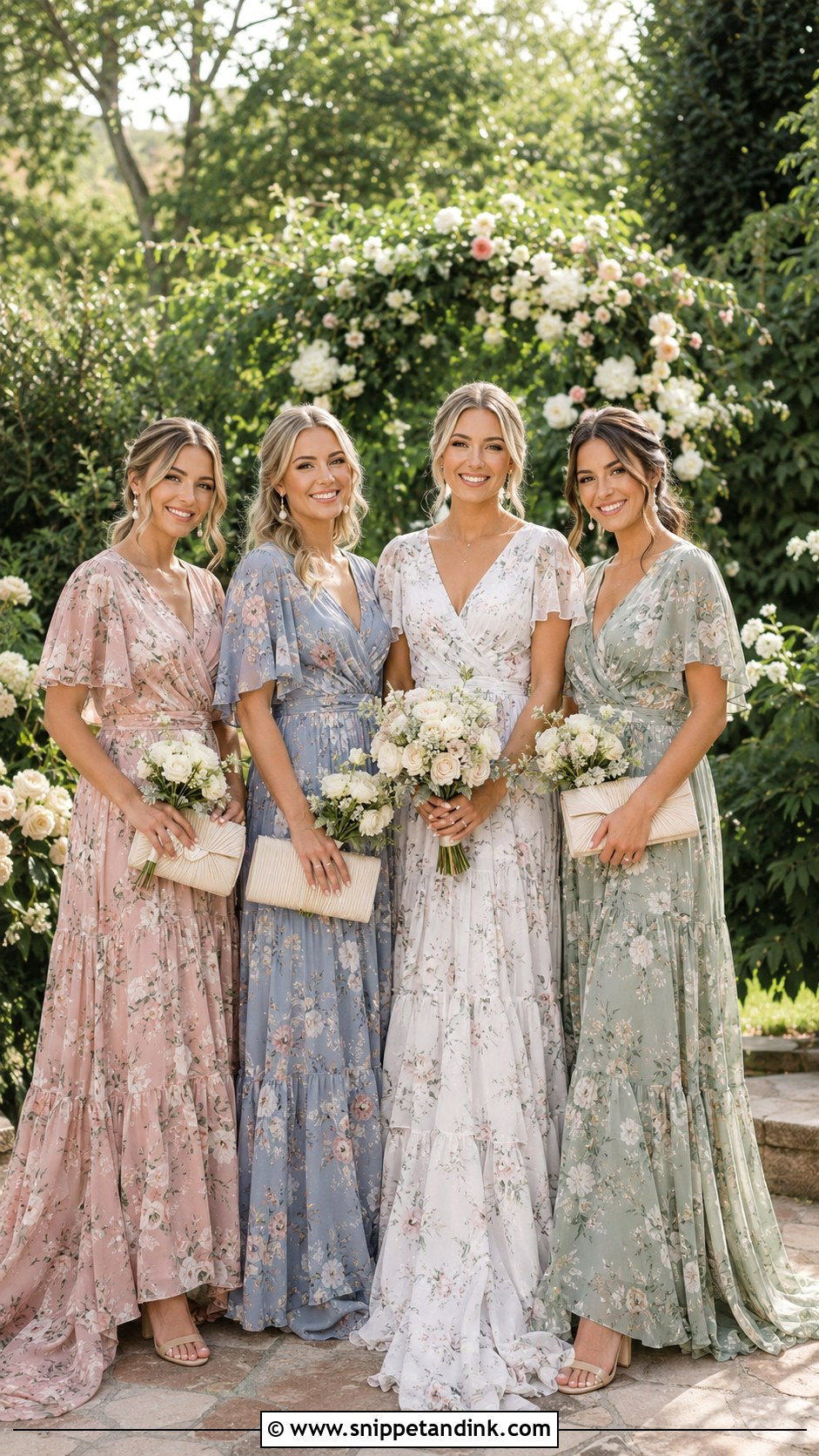 Floral Print Bridal Team Dresses - Snippet and Ink - 20 Bridal Team Dresses Ideas