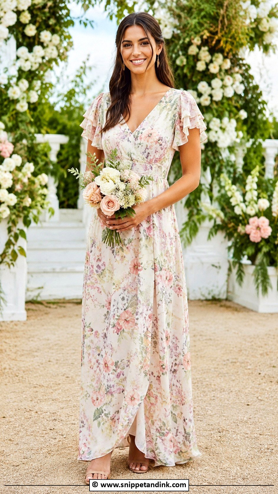 Floral Print Bridesmaid Dress - Snippet and Ink - 30 Brides Maids Dresses