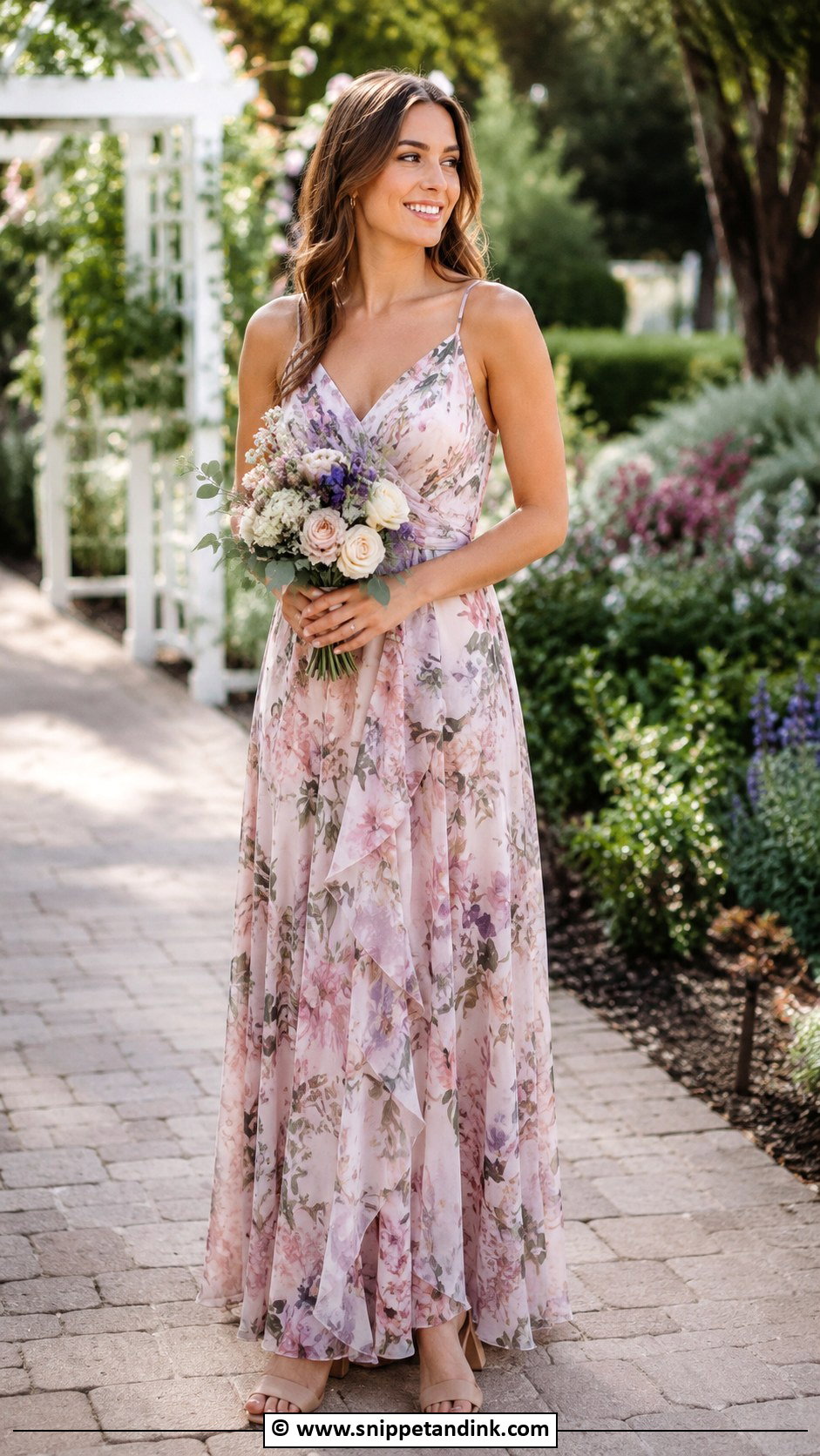 Floral Print Bridesmaid Dress - Snippet and Ink - 25 Wedding Maids Dresses
