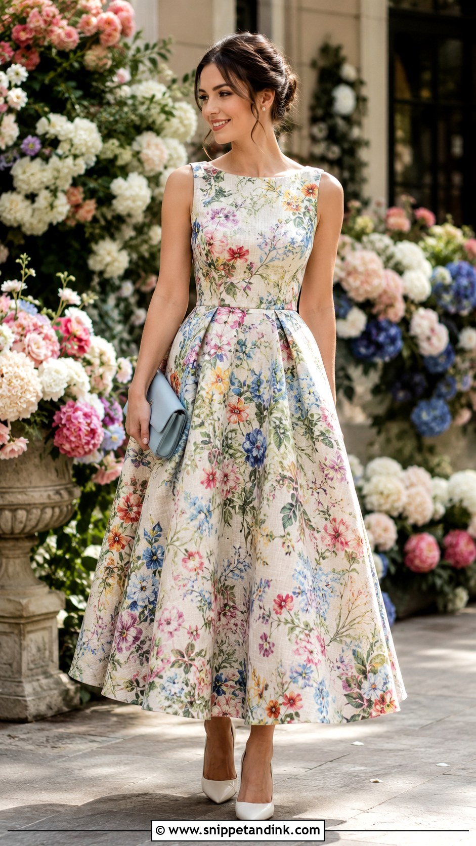 Floral Print Gazar Gown - Snippet and Ink - 20 Gazar Gown Ideas