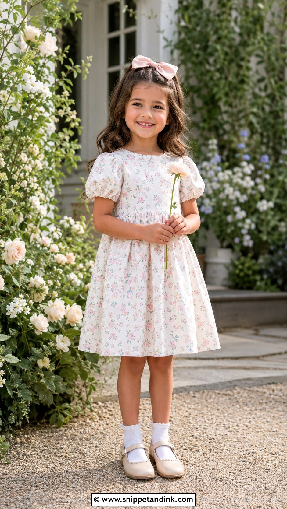 Floral Print Kids Bridal Dress - Snippet and Ink - 20 Kids Bridal Dress Ideas