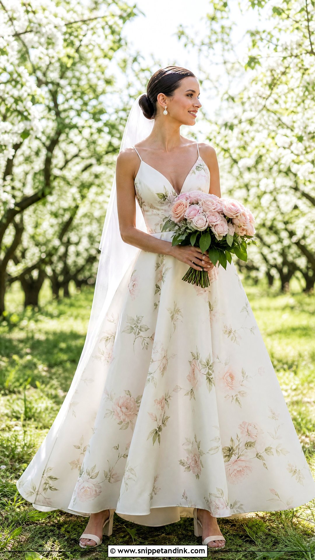 Floral Print Outdoor Wedding Dress - Snippet and Ink - 20 Outdoorsy Wedding Dress Ideas