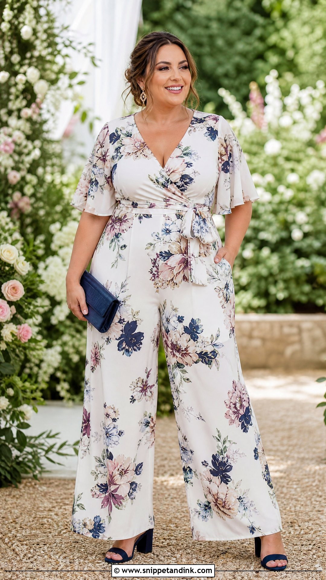 Floral Print Plus Size Wedding Jumpsuit - Snippet and Ink - 20 Plus Size Jumpsuit Wedding Ideas