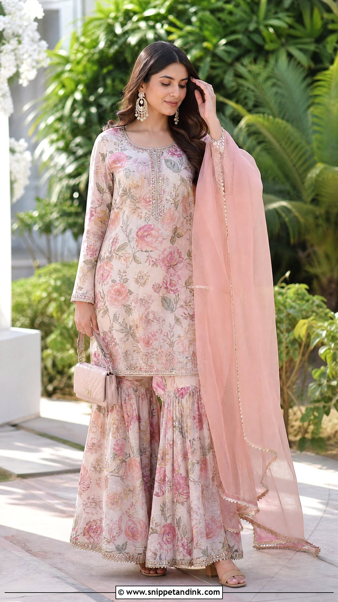 Floral Print Sharara Wedding Dress - Snippet and Ink - 20 Sharara Wedding Dress Ideas