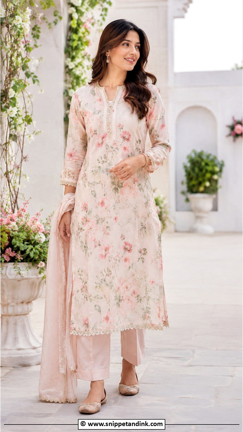 Floral Print Suit For Anand Karaj - Snippet and Ink - 30 Anand Karaj Suit Ideas
