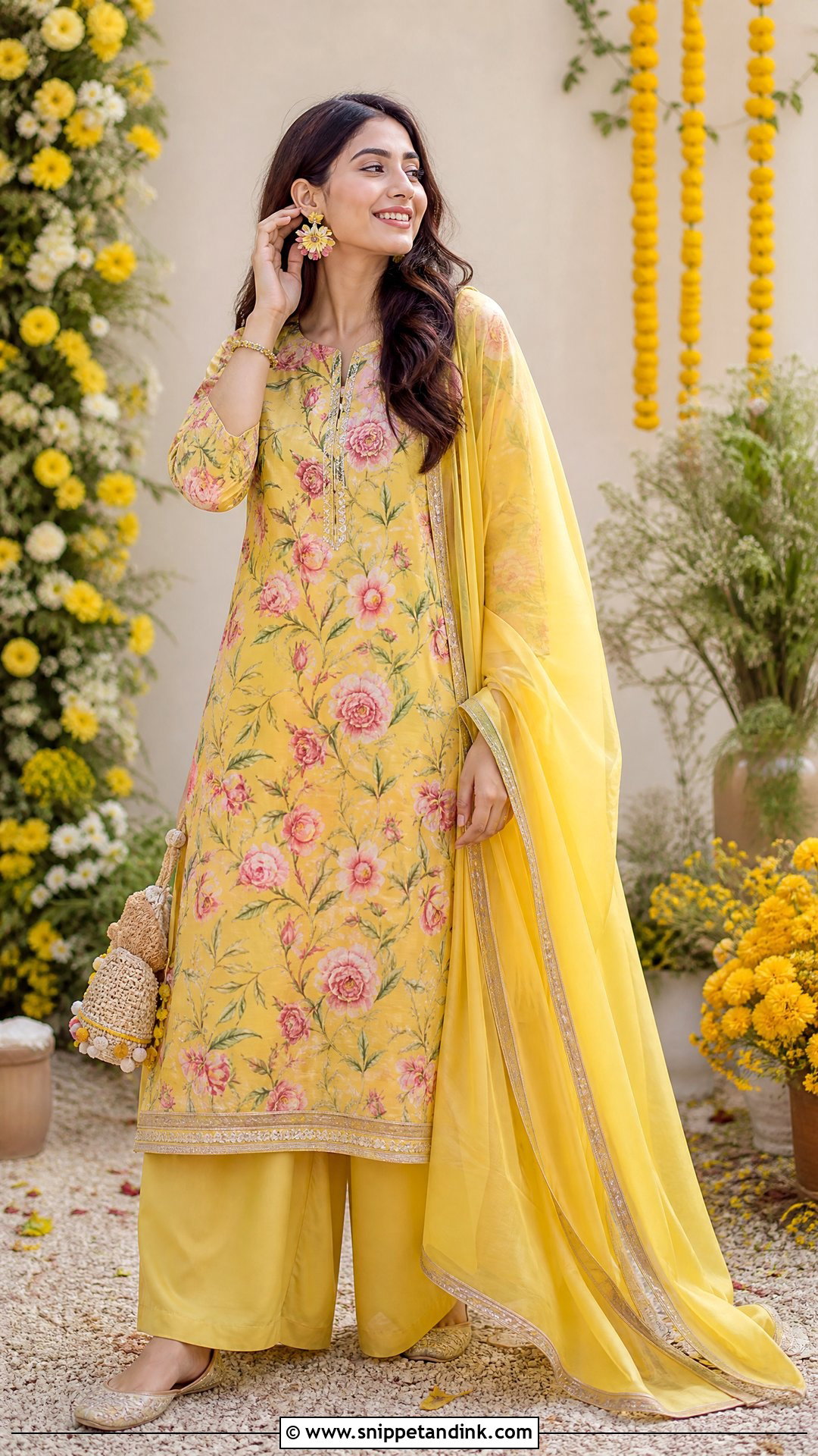 Floral Print Suit for Haldi Ceremony - Snippet and Ink - 20 Suit for Haldi Ceremony Ideas