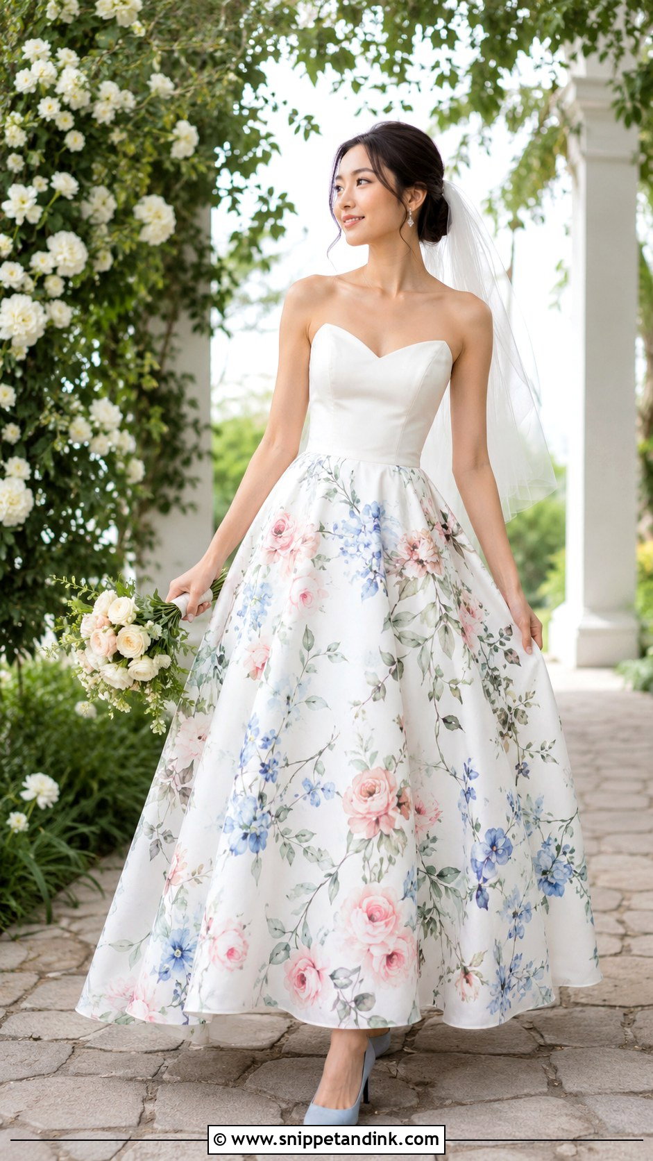 Floral Print Wedding Dress - Snippet and Ink - 20 Creative Wedding Dress Ideas