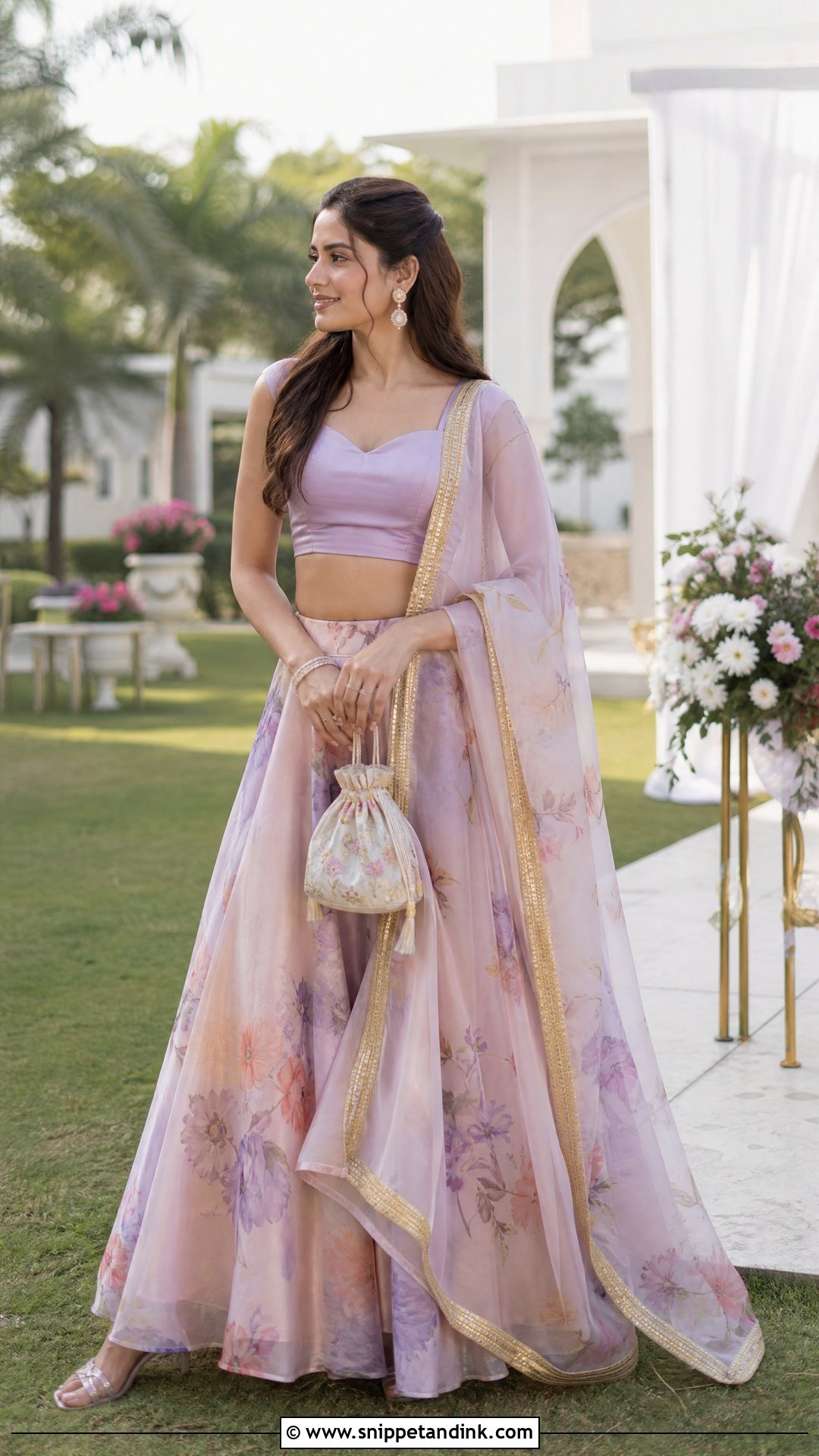 Floral Printed Lehenga For Day Marriage Function - Snippet and Ink - 25 Marriage Function Dress Ideas