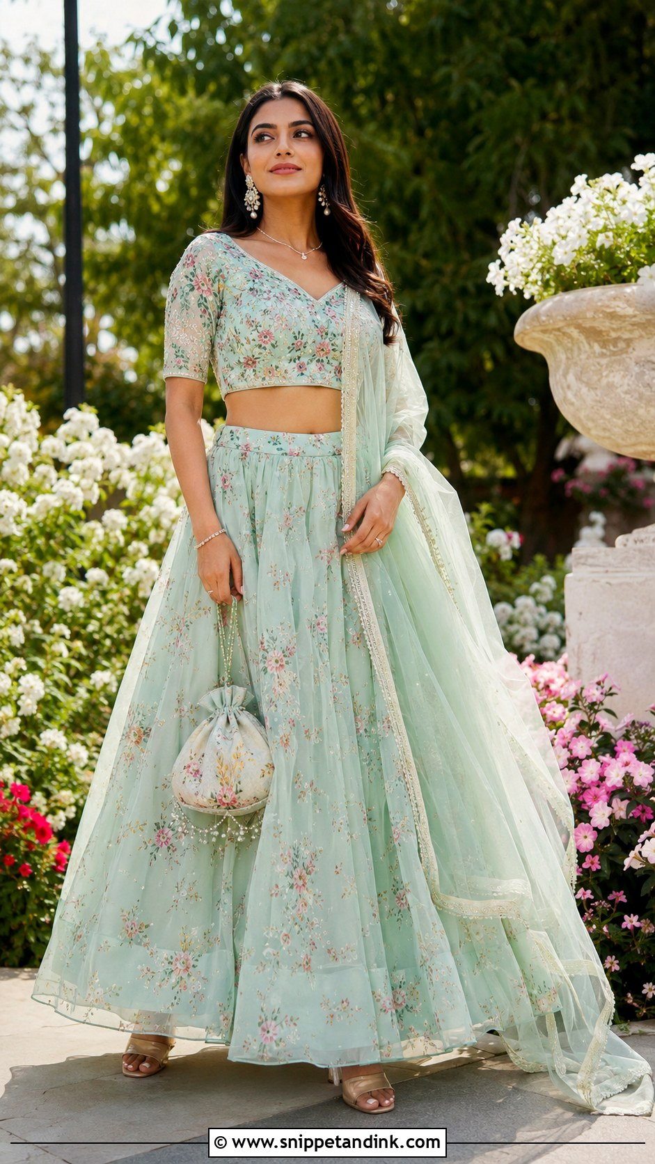 Floral Printed Lehenga for Wedding - Snippet and Ink - 20 Indian Outfit for Wedding Ideas