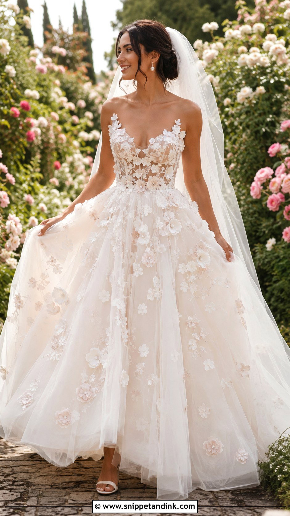 Floral Puffy Wedding Dress - Snippet and Ink - 25 Puffy Wedding Dress Ideas