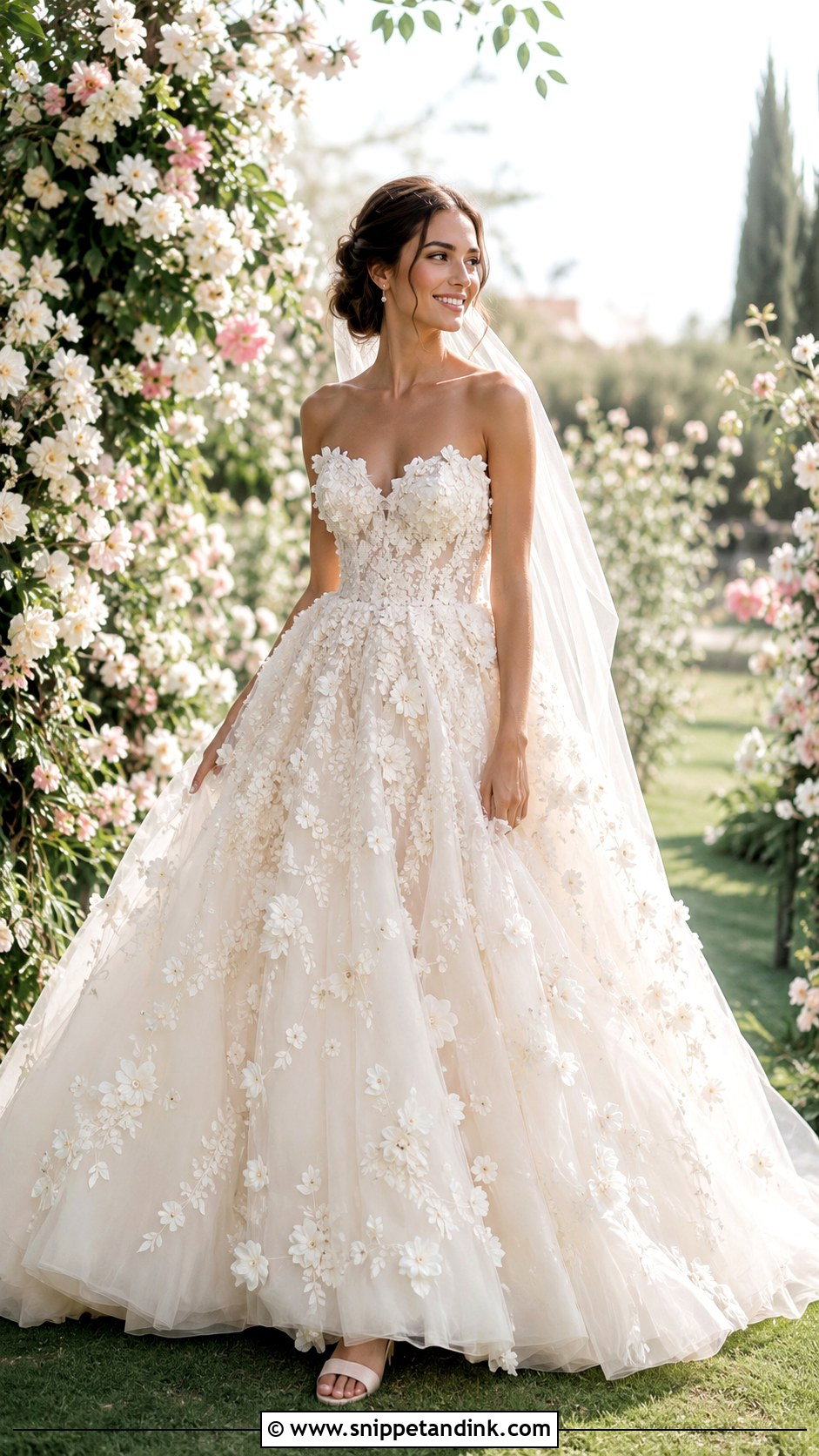 Floral Puffy Wedding Dress - Snippet and Ink - 25 Puffy Wedding Dresses