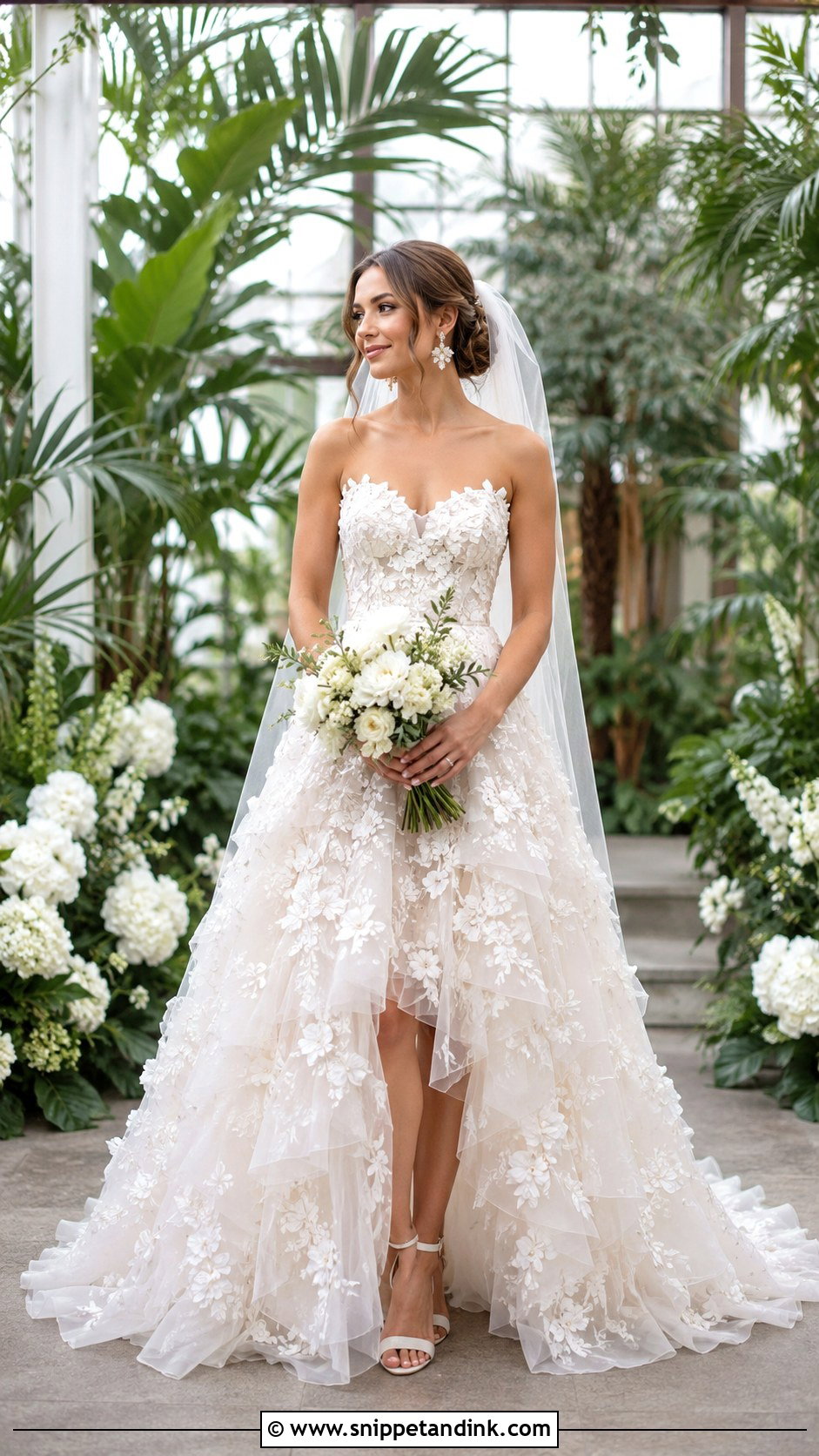 Floral Ruffled Wedding Dress - Snippet and Ink - 20 Ruffled Wedding Dress Ideas