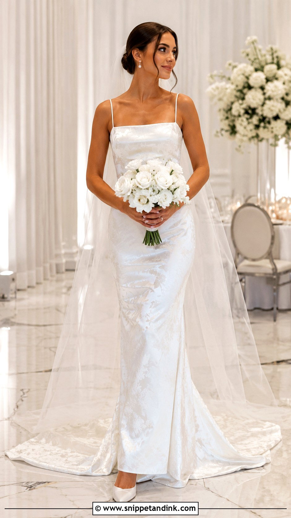 Floral Satin Wedding Dress - Snippet and Ink - 25 Flowery Wedding Dress Ideas
