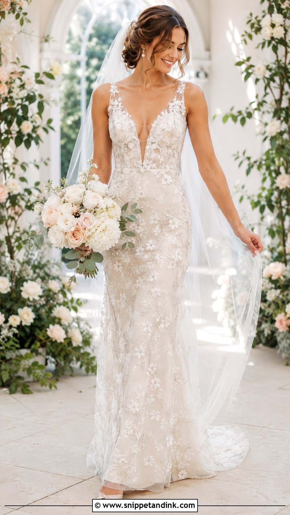 Floral Sequin Wedding Dress - Snippet and Ink - 25 Sequin Wedding Dress Ideas