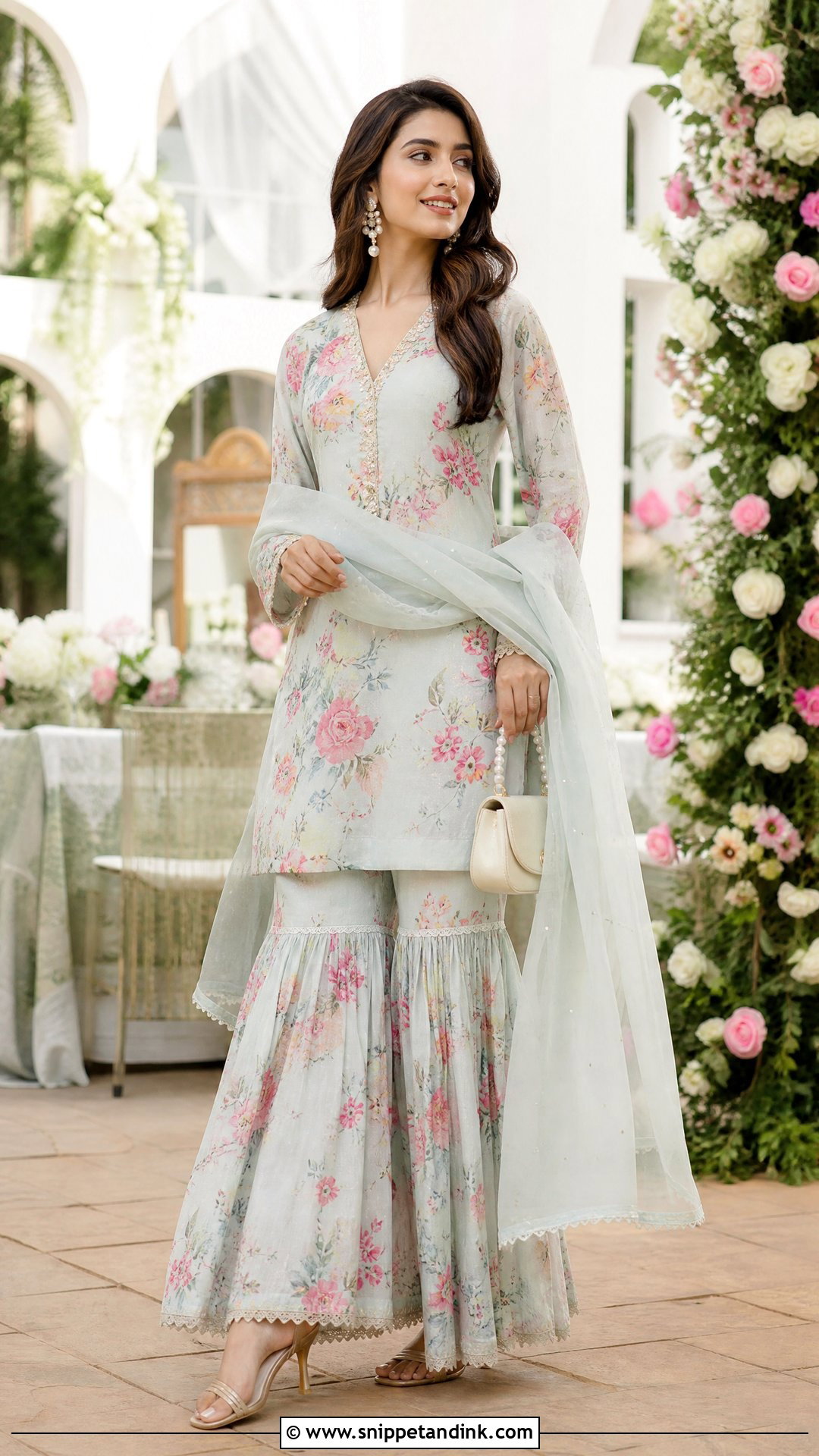Floral Sharara Suit - Snippet and Ink - 25 Latest Sharara Suit Designs Wedding