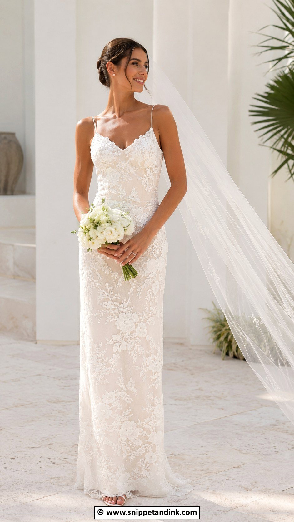 Floral Sheath Wedding Dress - Snippet and Ink - 25 Wedding Dress with Flowers