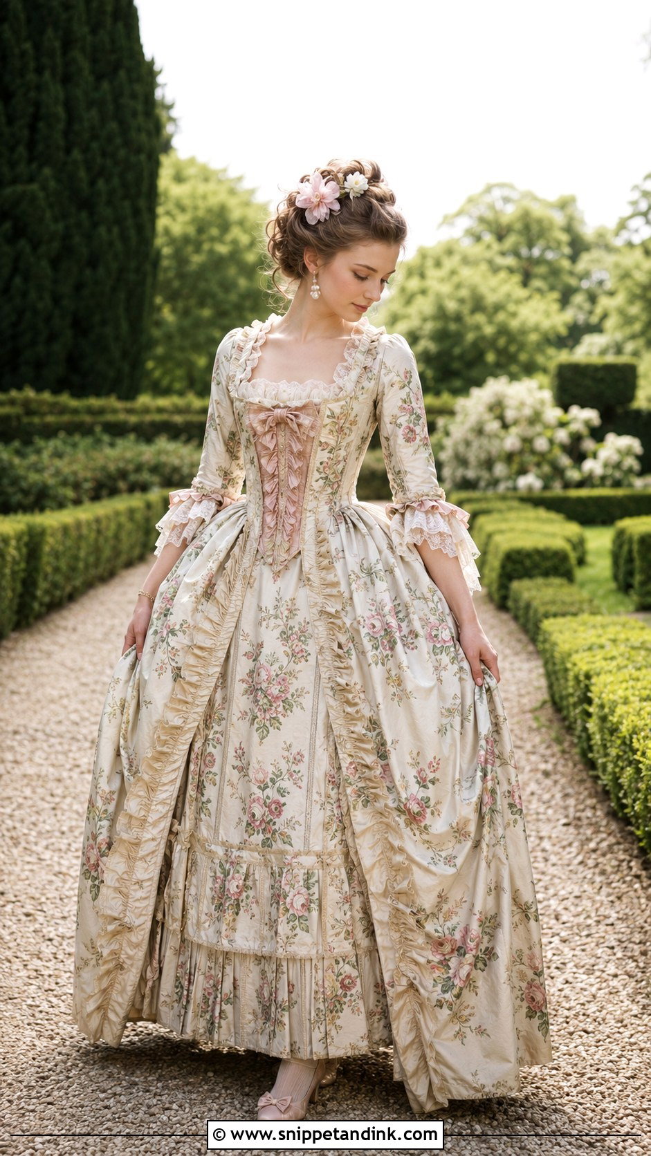 Floral Silk Rococo Wedding Dress - Snippet and Ink - 20 18th Century Wedding Dress Ideas