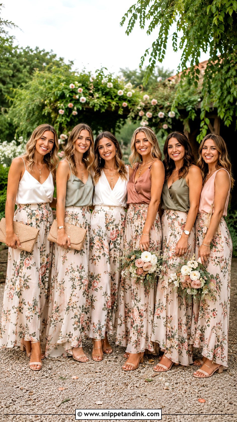 Floral Skirt Boho Bridal Party Look - Snippet and Ink - 20 Boho Bridal Party Ideas