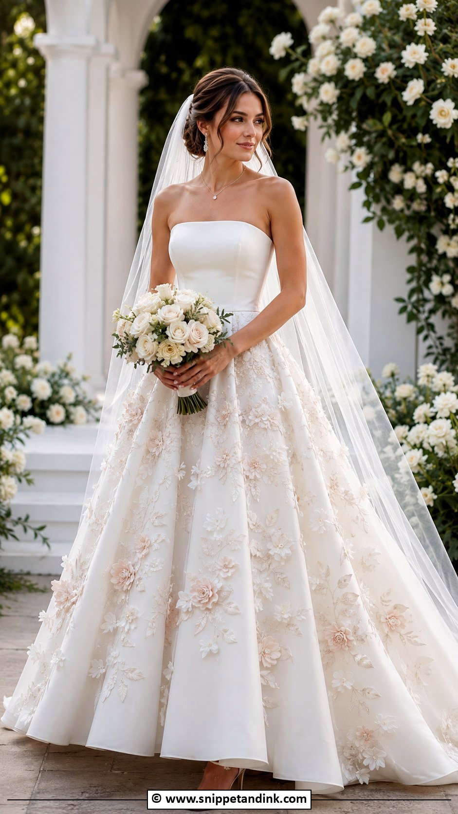 Floral Skirt Wedding Dress - Snippet and Ink - 30 Flower Wedding Dress Ideas