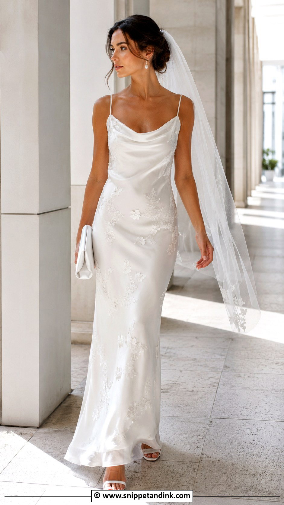 Floral Slip Wedding Dress - Snippet and Ink - 30 Flower Wedding Dress Ideas