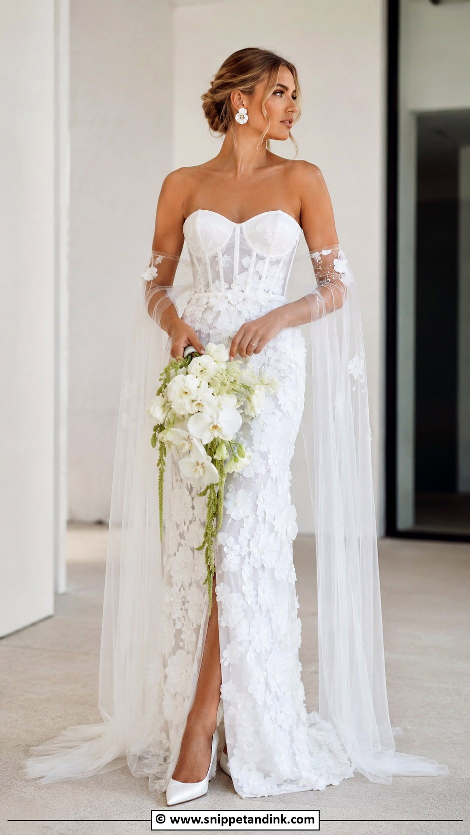 Floral Strapless Wedding Dress - Snippet and Ink - 25 Wedding Dress with Flowers