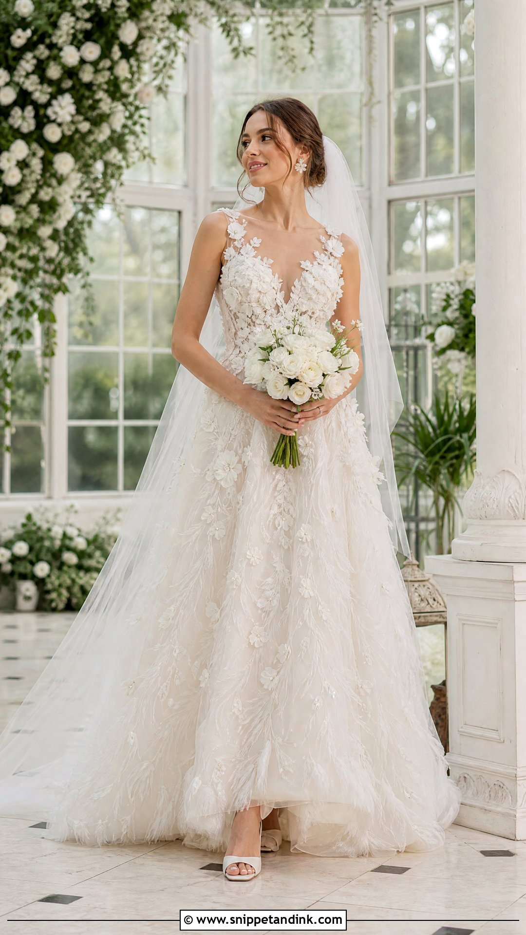 Floral Swan Wedding Dress - Snippet and Ink - 25 Swan Wedding Dress Ideas